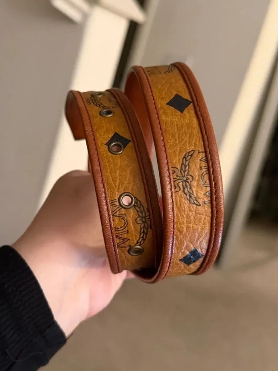 MCM Cognac Klassik Logo Belt - Picture 2 of 4